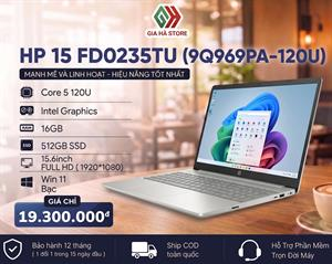 HP 15 FD0235TU (9Q969PA-120U) -Laptop HP 15 Core 5 120U, RAM 16GB - Sắc Bạc Sang Trọng, Chốt Đơn Tại Gia Hà Store!