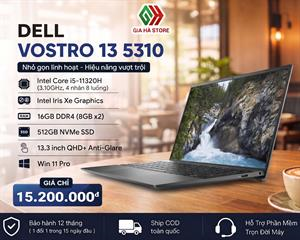 Dell Vostro 13 5310 - Laptop Doanh Nhân Mỏng Nhẹ, Màn Hình QHD 16:10, Core i5-11320H
